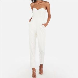 Express white strapless jumpsuit